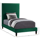 Meridian Harlie Green Velvet Twin Bed IMAGE 10
