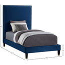 Meridian Harlie Navy Velvet Twin Bed IMAGE 10