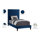 Meridian Harlie Navy Velvet Twin Bed IMAGE 11