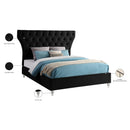 Meridian Kira Black Velvet King Bed IMAGE 9