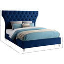 Meridian Kira Navy Velvet King Bed IMAGE 8