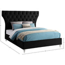 Meridian Kira Black Velvet Queen Bed IMAGE 8