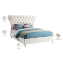 Meridian Kira Cream Velvet Queen Bed IMAGE 9