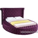 Meridian Luxus Purple Velvet Full Bed IMAGE 11