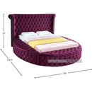 Meridian Luxus Purple Velvet Queen Bed IMAGE 11