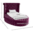 Meridian Luxus Purple Velvet Twin Bed IMAGE 11