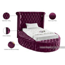 Meridian Luxus Purple Velvet Twin Bed IMAGE 12