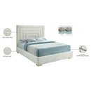 Meridian Nora Cream Velvet Full Bed IMAGE 16