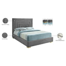 Meridian Nora Grey Velvet Full Bed IMAGE 16