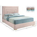 Meridian Nora Pink Velvet Full Bed IMAGE 15