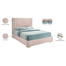 Meridian Nora Pink Velvet Full Bed IMAGE 16