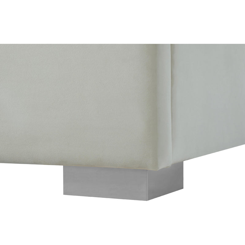 Meridian Nora Cream Velvet King Bed IMAGE 12
