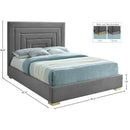 Meridian Nora Grey Velvet King Bed IMAGE 15