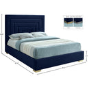 Meridian Nora Navy Velvet King Bed IMAGE 15