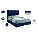 Meridian Nora Navy Velvet King Bed IMAGE 16