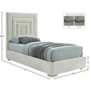 Meridian Nora Cream Velvet Twin Bed IMAGE 15
