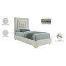 Meridian Nora Cream Velvet Twin Bed IMAGE 16