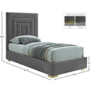 Meridian Nora Grey Velvet Twin Bed IMAGE 15