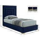 Meridian Nora Navy Velvet Twin Bed IMAGE 15
