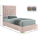 Meridian Nora Pink Velvet Twin Bed IMAGE 15
