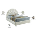Meridian Rainbow Cream Velvet Full Bed IMAGE 10