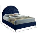 Meridian Rainbow Navy Velvet Full Bed IMAGE 9