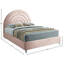 Meridian Rainbow Pink Velvet Full Bed IMAGE 9