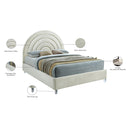 Meridian Rainbow Cream Velvet King Bed IMAGE 10