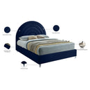 Meridian Rainbow Navy Velvet King Bed IMAGE 10