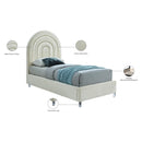 Meridian Rainbow Cream Velvet Twin Bed IMAGE 10