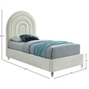 Meridian Rainbow Cream Velvet Twin Bed IMAGE 9
