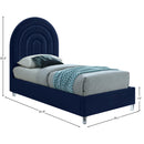 Meridian Rainbow Navy Velvet Twin Bed IMAGE 9