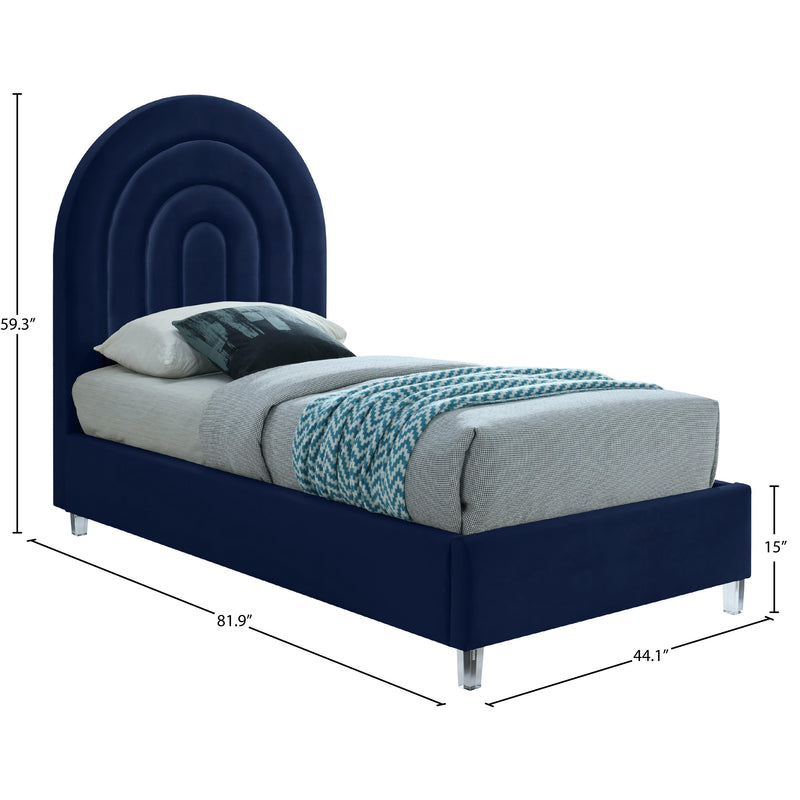 Meridian Rainbow Navy Velvet Twin Bed IMAGE 9