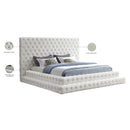 Meridian Revel Cream Velvet King Bed (3 Boxes) IMAGE 9
