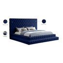 Meridian Revel Navy Velvet King Bed (3 Boxes) IMAGE 9