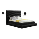 Meridian Revel Black Velvet Queen Bed (3 Boxes) IMAGE 9
