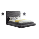 Meridian Revel Grey Velvet Queen Bed (3 Boxes) IMAGE 9