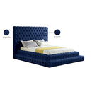 Meridian Revel Navy Velvet Queen Bed (3 Boxes) IMAGE 9