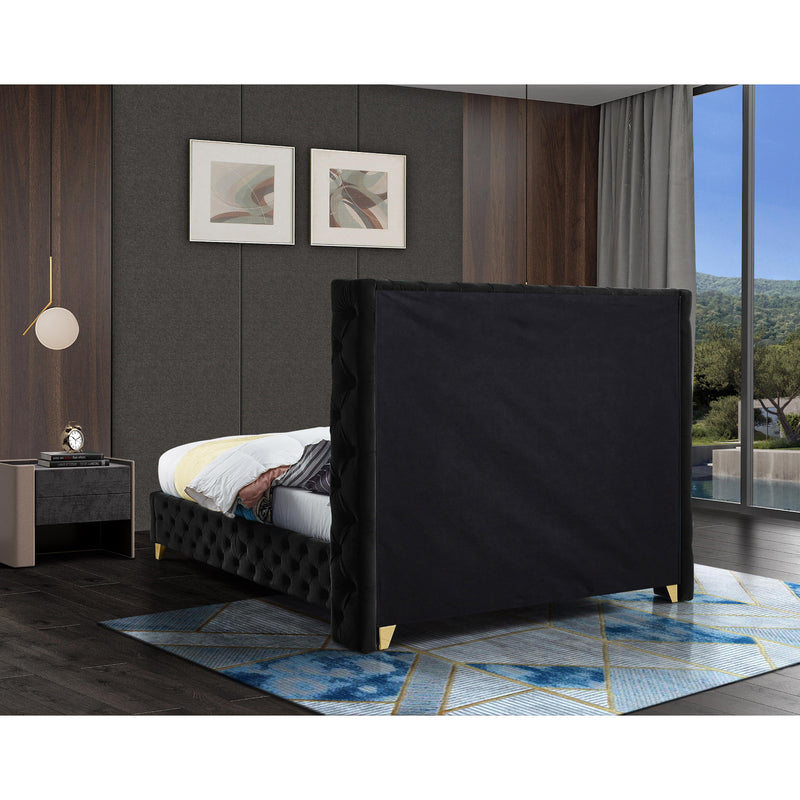 Meridian Savan Black Velvet Full Bed IMAGE 13