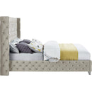 Meridian Savan Cream Velvet Full Bed IMAGE 10