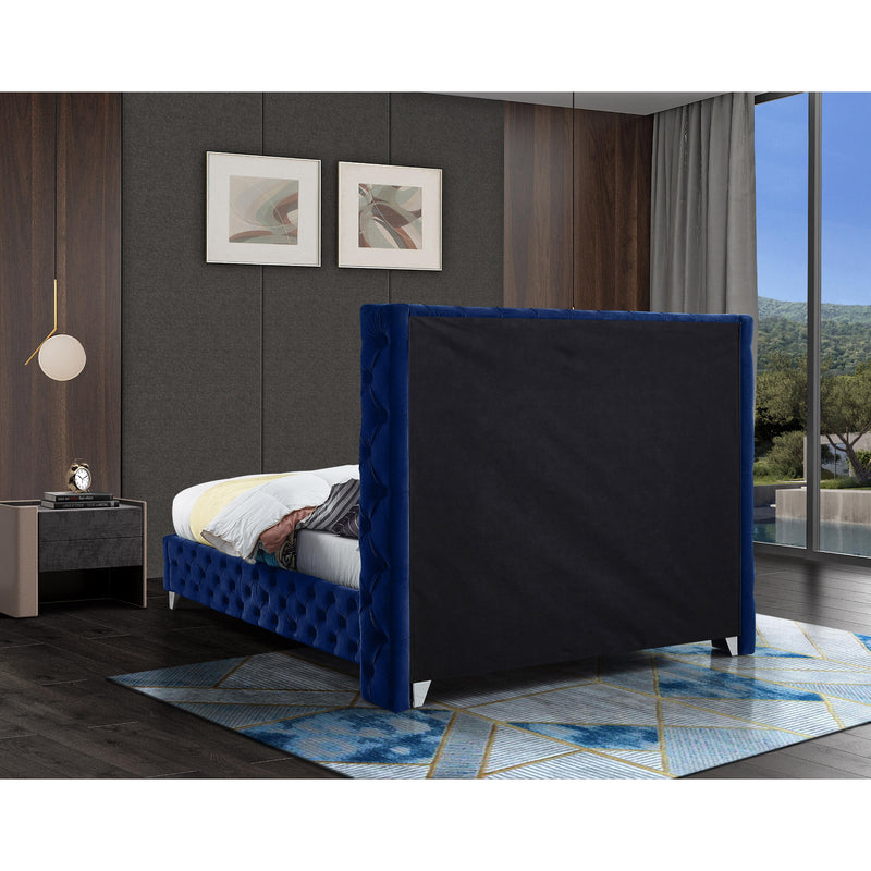 Meridian Savan Navy Velvet Full Bed IMAGE 14