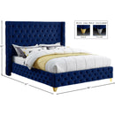 Meridian Savan Navy Velvet Full Bed IMAGE 15
