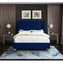 Meridian Savan Navy Velvet Full Bed IMAGE 7