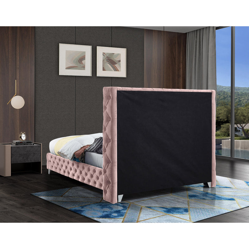 Meridian Savan Pink Velvet Full Bed IMAGE 14