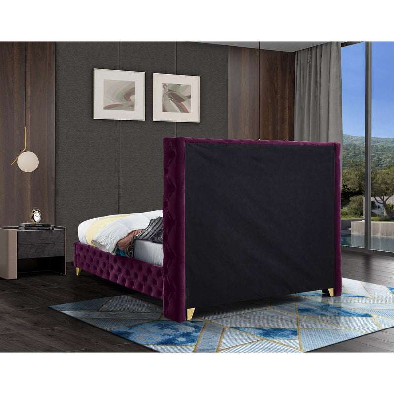 Meridian Savan Purple Velvet Full Bed IMAGE 13