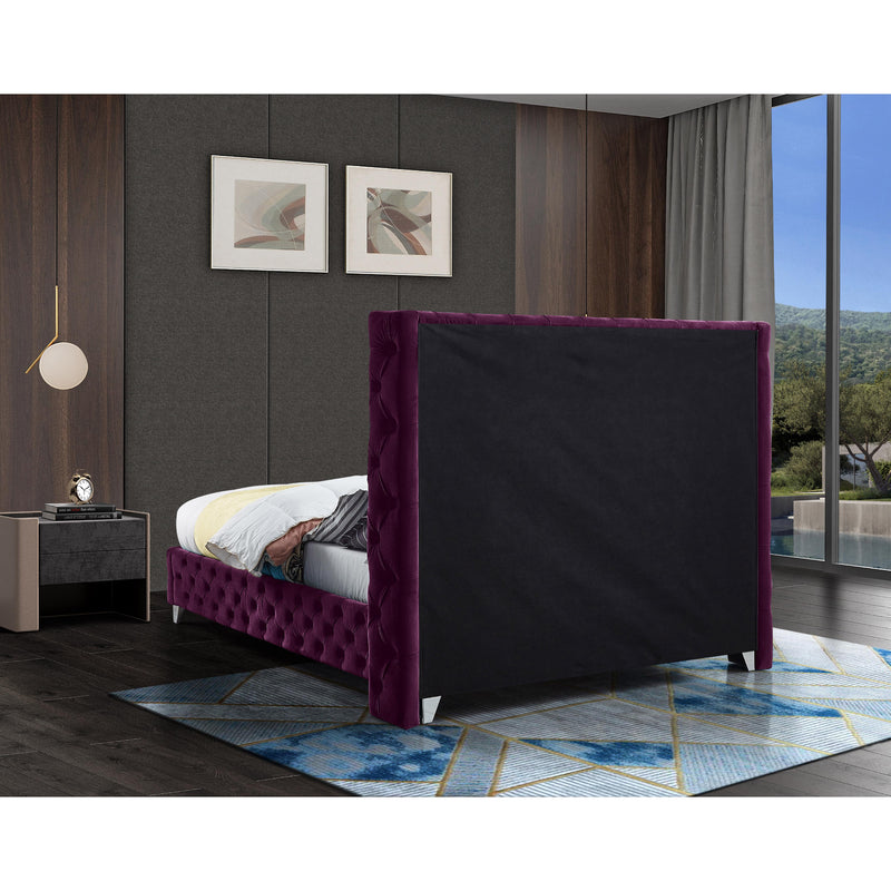 Meridian Savan Purple Velvet Full Bed IMAGE 14
