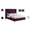 Meridian Savan Purple Velvet Full Bed IMAGE 16