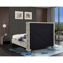 Meridian Savan Cream Velvet King Bed IMAGE 14