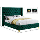 Meridian Savan Green Velvet King Bed IMAGE 15