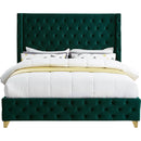 Meridian Savan Green Velvet King Bed IMAGE 5